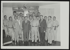 Howard Cannon visits Indian Springs Air Force Base, Nevada: photographic print and correspondence