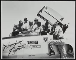 Howard Cannon's visit to Norair in Hawthorne, California to inspect aircraft: photographic print