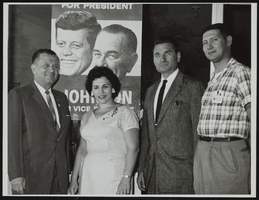 Howard Cannon with Pearl Osborn, Lou LaPorta, and Sam Weiman during John F. Kennedy's and Lyndon B. Johnson's campaign for president and vice-president: photographic print