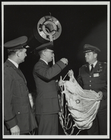 Howard Cannon visits the Arnold Engineering Development Center with Air Force Facility Representative Major Frank Williams and Brigadier General Lee V. Gossick: photographic print