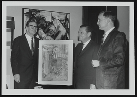 Howard Cannon attends the opening of a permanent Nevada art exhibit in his Washington, D.C. office: photographic print