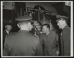 Howard Cannon pictured with military personnel: photographic print