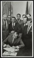 Howard Cannon attending the ceremony of President Richard Nixon signing the Airport and Airways Act of 1970: photographic print