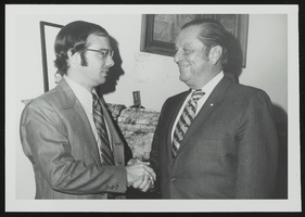 Howard Cannon in office with Senate intern Bruce Cecil: photographic print