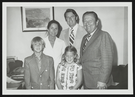 Howard Cannon meets with the Charles Heers family: photographic print