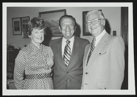 Mr. and Mrs. Charles Glover of Las Vegas, Nevada with Howard Cannon in his Washington, D.C. office: photographic print