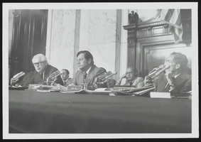 Howard Cannon pictured in a committee hearing with others: photographic print