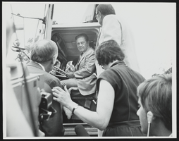 Howard Cannon sitting in the cab of a truck: photographic print