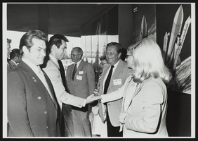 Howard Cannon and Dorothy Cannon attending a reception at the Paris Air Show: photographic print