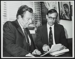 Senator Howard Cannon with an unidentified man in his Washington, D.C. office: photographic print