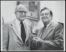 Howard Cannon shown with Paul Fisher of Fisher Pen Company: photographic print