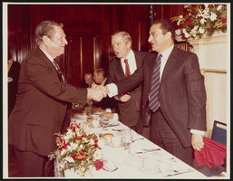 Howard Cannon attending a banquet with Senator Charles Percy and Egyptian President Ḥusnī Mubārak: photographic print