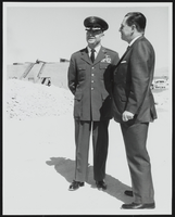 Howard Cannon with a United States Air Force officer at Nellis Air Force Base, North Las Vegas, Nevada: photographic print