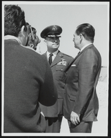 Howard Cannon with a United States Air Force officer at Nellis Air Force Base, North Las Vegas, Nevada: photographic print