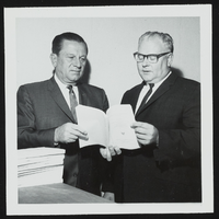 Howard Cannon and Dr. Richard Carlson of the University of Nevada, Las Vegas: photographic print