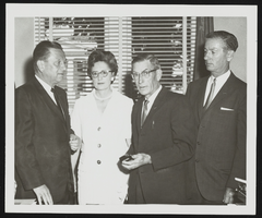 Howard and Dorothy Cannon with John Koontz, Nevada Secretary of State: photographic print
