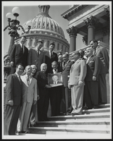Howard Cannon and Senate colleagues pictured on the steps of the Capitol Building, Washington, D.C., with former President Harry Truman: photographic print