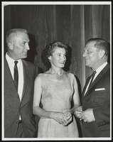 John Ferarri and Josephine Fitzgerald visit with Howard Cannon during the grand reopening of Cannon's re-election headquarters in Sparks, Nevada: photographic print