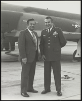 Howard Cannon with Colonel Wayne Adams, Commander of Reno Guard Unit of the Nevada Air National Guard: photographic print