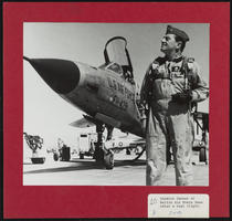 Howard Cannon at Nellis Air Force Base, Nevada after a test flight: photographic print