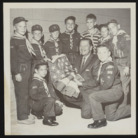 Howard Cannon with a Cub Scout troop: photographic print