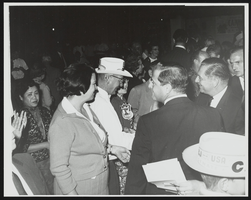 United States Senatorial Campaign with Howard Cannon greeting constituents at a political gathering: photographic print