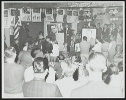 United States Senatorial Campaign with Howard Cannon on a podium at a political gathering: photographic print