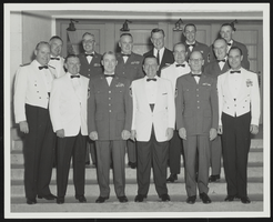 Howard Cannon posed with United States Air Force personnel at Kingsley Field, Klamath Falls, Oregon: photographic print