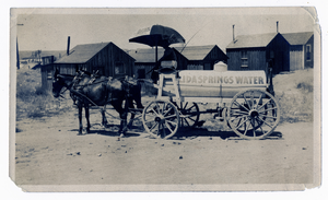 A horse-drawn water delivery wagon: photographic print