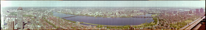 Boston and Cambridge from top of the Hancock building, Massachusetts: panoramic photograph