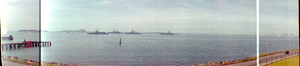 Old ship regatta in Boston Harbor, Boston, Massachusetts: panoramic photograph