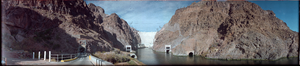 View of Hoover Dam, Lake Mead: panoramic photograph