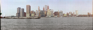 Lower Manhattan from Brooklyn Pier, New York: panoramic photograph