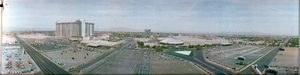 Hilton Hotel and Las Vegas Convention Center from top of crane, Las Vegas, Nevada: panoramic photograph