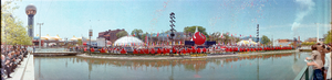 President Ronald Reagan at World's Fair grand opening, Knoxsville, Tennessee: panoramic photograph