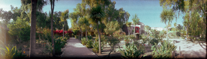Mission San Juan Capistrano, California: panoramic photograph