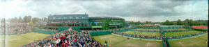 Center Court at Wimbledon, London, England: panoramic photograph