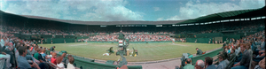 Center Court at Wimbledon, London, England: panoramic photograph