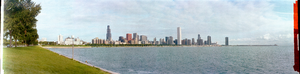 Chicago skyline, Chicago, Illinois: panoramic photograph