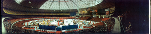 National Association of Home Builders convention opening at Houston Astrodome, Houston, Texas: panoramic photograph