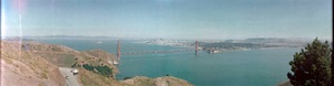 View of San Francisco from Golden Gate Bridge Vista Point, Sausalito, California: panoramic photograph