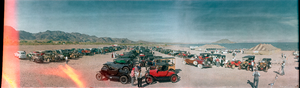 Anitque car rally, Lake Mead area, Nevada: panoramic photograph