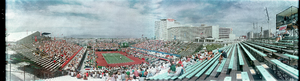 Johan Kriek vs. Jimmy Arias match, Alan King tennis tournament at Caesars Palace, Las Vegas, Nevada: panoramic photograph