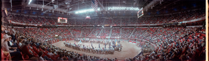 National Rodeo Finals (NFR) at Thomas &amp; Mack Center Las Vegas, Nevada: panoramic photograph