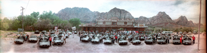 3rd Annual DeLorean Owners Association Las Vegas Weekend at Bonnie Springs Ranch, Las Vegas, Nevada: panoramic photograph