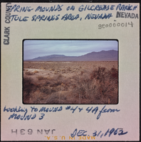 Photographic slide of mounds, Tule Springs, Nevada, December 31, 1962