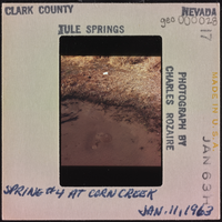 Photographic slide of a spring, Tule Springs, January 11, 1963