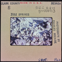 Photographic slide of rocks at Tule Springs, Nevada, September 1962