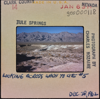 Photographic slide of Tule Springs, Nevada, December 28, 1962