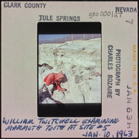 Photographic slide of William Twitchell at Tule Springs, Nevada, January 10, 1963